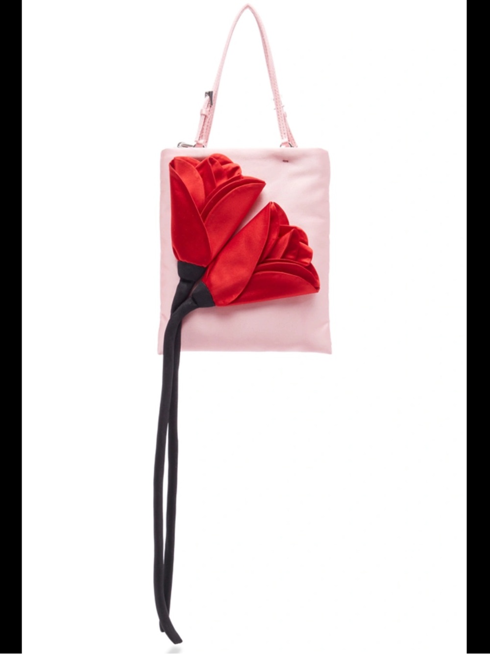 Prada Raso Flower Embellished Mini Tote Handbag